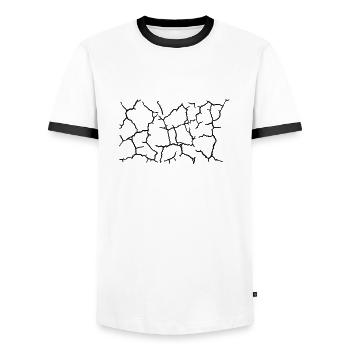 Bottom Cracks Pattern Texture - Men's Ringer Shirt - white/black - Front - AI Model Female 172 light (172cm) & AI Model Male 178 dark (178cm)