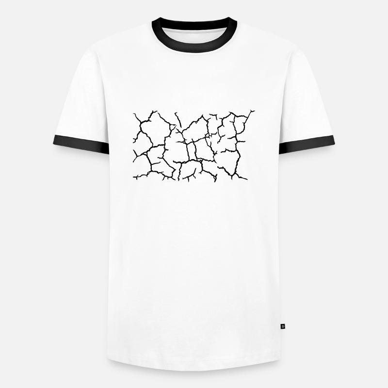 Boden Risse Muster Textur - Männer Kontrast-T-Shirt - Weiß/Schwarz