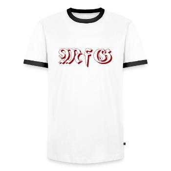 Mit freundlichen Grüßen - Männer Kontrast-T-Shirt - Weiß/Schwarz - Vorne - AI Model Female 172 light (172cm) & AI Model Male 178 dark (178cm)