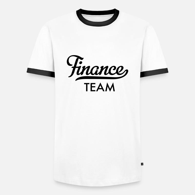 Finance Team - Männer Kontrast-T-Shirt - Weiß/Schwarz