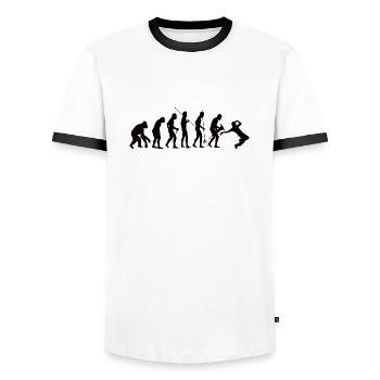 Dancer Breakdancer Breakdance Dancing Dance Sport - Men's Ringer Shirt - white/black - Front - AI Model Female 172 light (172cm) & AI Model Male 178 dark (178cm)