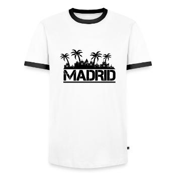 Madrid - T-shirt contrasté Homme - blanc/noir - Devant - AI Model Female 172 light (172cm) & AI Model Male 178 dark (178cm)