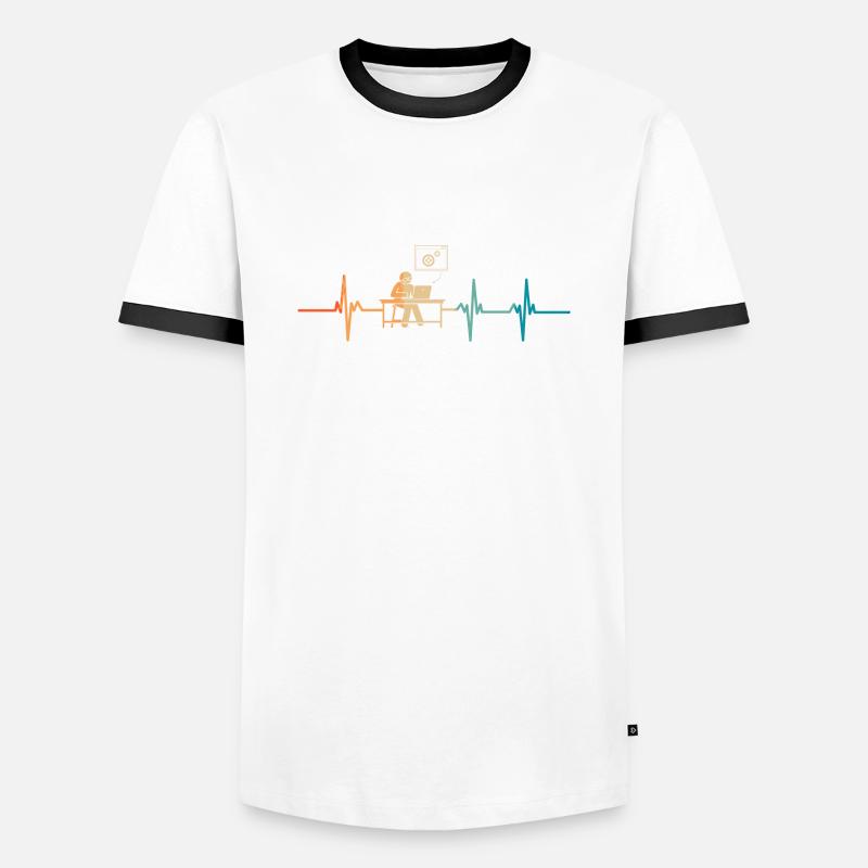 Heartbeat-Programmierer - Männer Kontrast-T-Shirt - Weiß/Schwarz