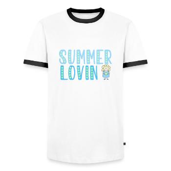 Summer lovin - Männer Kontrast-T-Shirt - Weiß/Schwarz - Vorne - AI Model Female 172 light (172cm) & AI Model Male 178 dark (178cm)