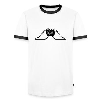 2 Llamas Fists Hairy Monkey Team Friends Fist Pump - Men's Ringer Shirt - white/black - Front - AI Model Female 172 light (172cm) & AI Model Male 178 dark (178cm)
