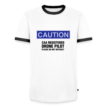 Drone Pilot - Men's Ringer Shirt - white/black - Front - AI Model Female 172 light (172cm) & AI Model Male 178 dark (178cm)