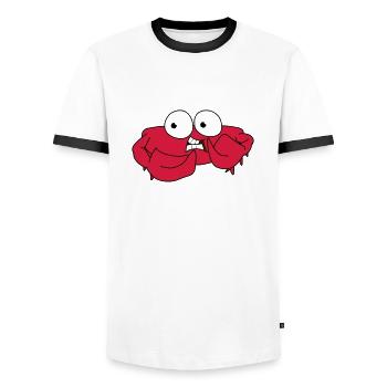 crabe - T-shirt contrasté Homme - blanc/noir - Devant - AI Model Female 172 light (172cm) & AI Model Male 178 dark (178cm)