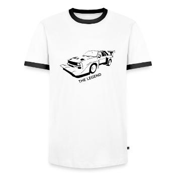 Auto car - Männer Kontrast-T-Shirt - Weiß/Schwarz - Vorne - AI Model Female 172 light (172cm) & AI Model Male 178 dark (178cm)