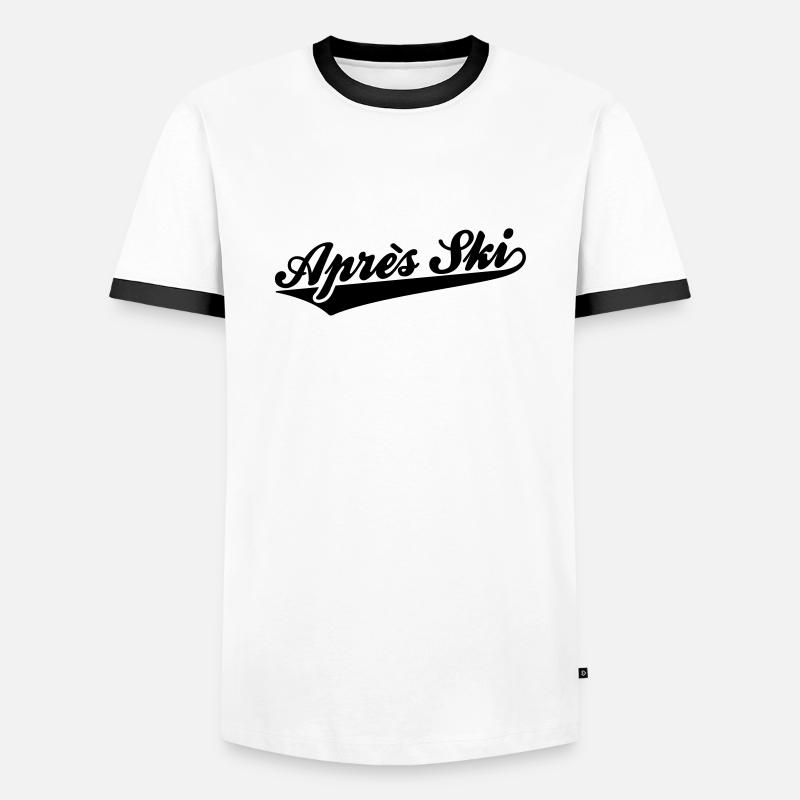 Après Ski - Mannen contrastshirt - wit/zwart