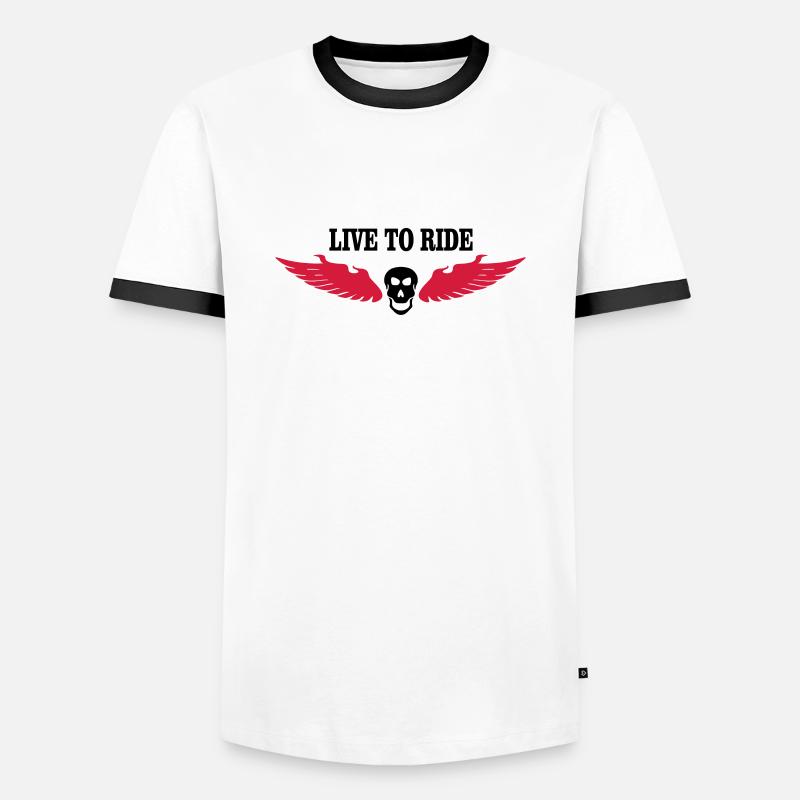 biker - Männer Kontrast-T-Shirt - Weiß/Schwarz