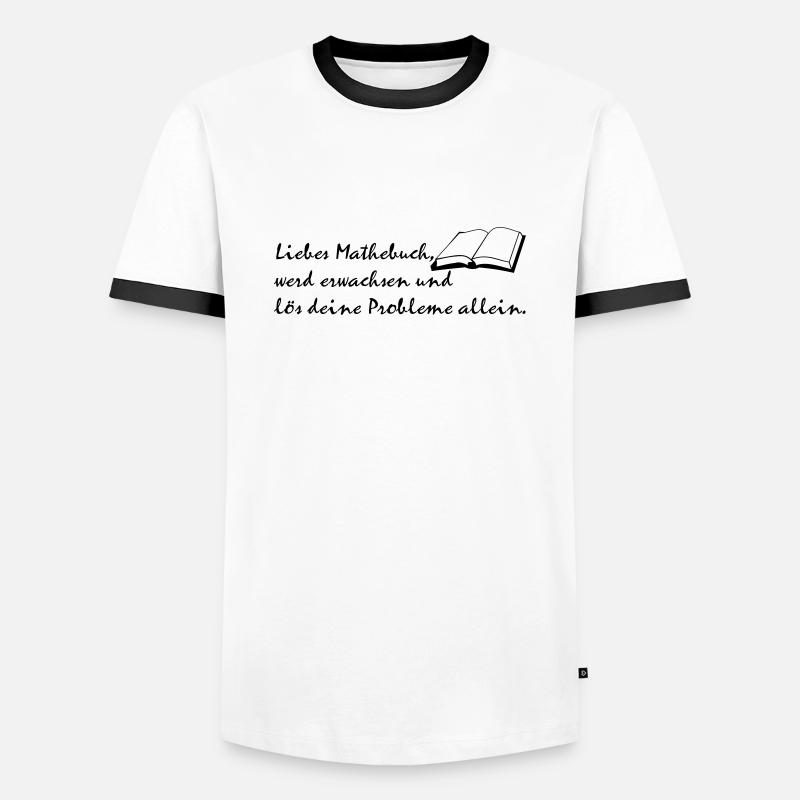 Mathebuch - Männer Kontrast-T-Shirt - Weiß/Schwarz