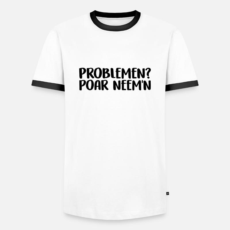 Problems? poar neemn - Men's Ringer Shirt - white/black