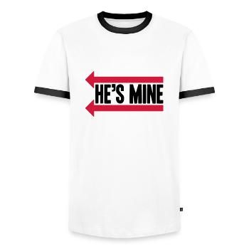 He's Mine Design - Männer Kontrast-T-Shirt - Weiß/Schwarz - Vorne - AI Model Female 172 light (172cm) & AI Model Male 178 dark (178cm)