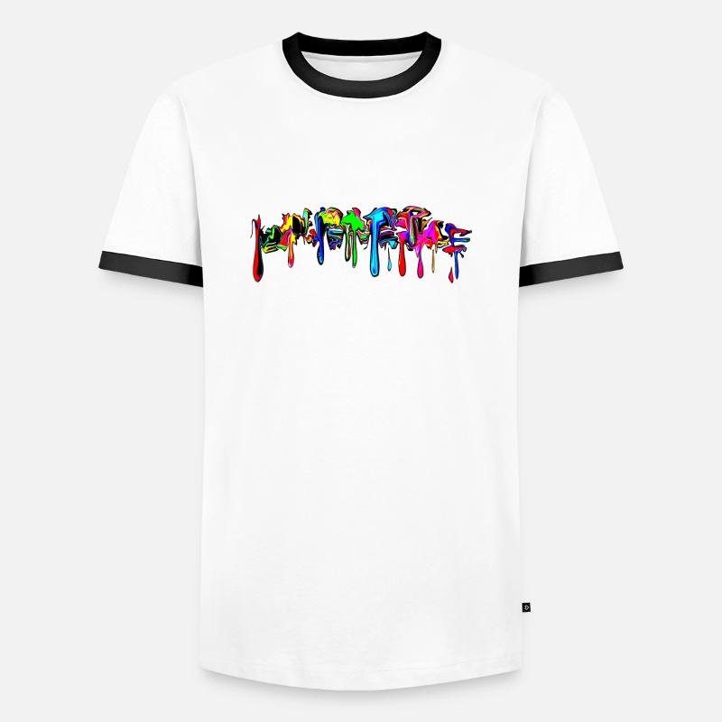 Color, rainbow, graffiti, splash, paint, comic - Men's Ringer Shirt - white/black