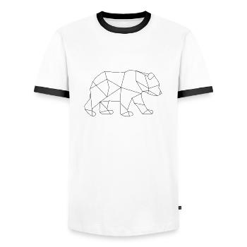 Eisbär Polarbär Bär Geometrisch Eis Nordpol Arktis - Männer Kontrast-T-Shirt - Weiß/Schwarz - Vorne - AI Model Female 172 light (172cm) & AI Model Male 178 dark (178cm)