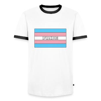 Transgender symbol Transgender flag Trans colors - Men's Ringer Shirt - white/black - Front - AI Model Female 172 light (172cm) & AI Model Male 178 dark (178cm)
