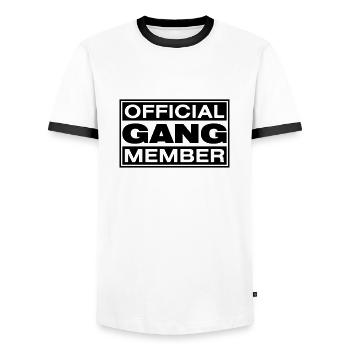 Official Gang Member - T-shirt contrasté Homme - blanc/noir - Devant - AI Model Female 172 light (172cm) & AI Model Male 178 dark (178cm)