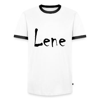 lene - Männer Kontrast-T-Shirt - Weiß/Schwarz - Vorne - AI Model Female 172 light (172cm) & AI Model Male 178 dark (178cm)