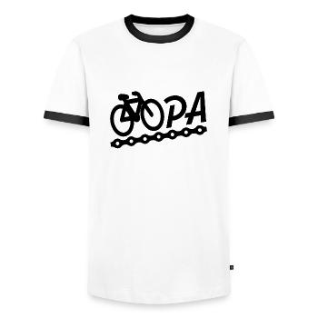Opa Fahrrad Mountainbike Radeln bester Opa - Männer Kontrast-T-Shirt - Weiß/Schwarz - Vorne - AI Model Female 172 light (172cm) & AI Model Male 178 dark (178cm)