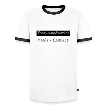 tree sabrina carpenter tshirts plumber humor - Men's Ringer Shirt - white/black - Front - AI Model Female 172 light (172cm) & AI Model Male 178 dark (178cm)