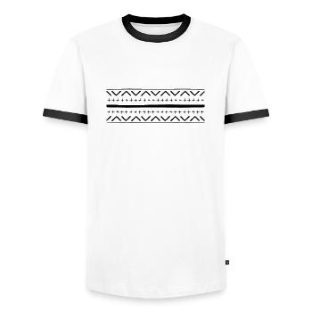 Rune Symbol Geschenk Ornament ethnisch Spirit Art - Männer Kontrast-T-Shirt - Weiß/Schwarz - Vorne - AI Model Female 172 light (172cm) & AI Model Male 178 dark (178cm)