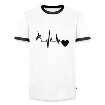 Cheerleader Gift Cheerleading Cheerleader - Men's Ringer Shirt - white/black - Front - AI Model Female 172 light (172cm) & AI Model Male 178 dark (178cm)