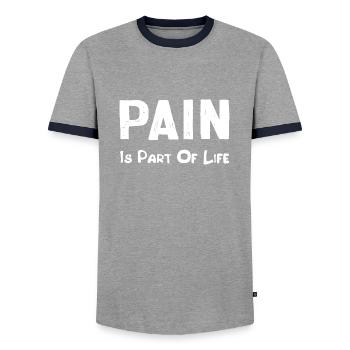 La douleur fait partie de la vie - T-shirt contrasté Homme - gris/marine  - Devant - AI Model Female 172 light (172cm) & AI Model Male 178 light (178cm)