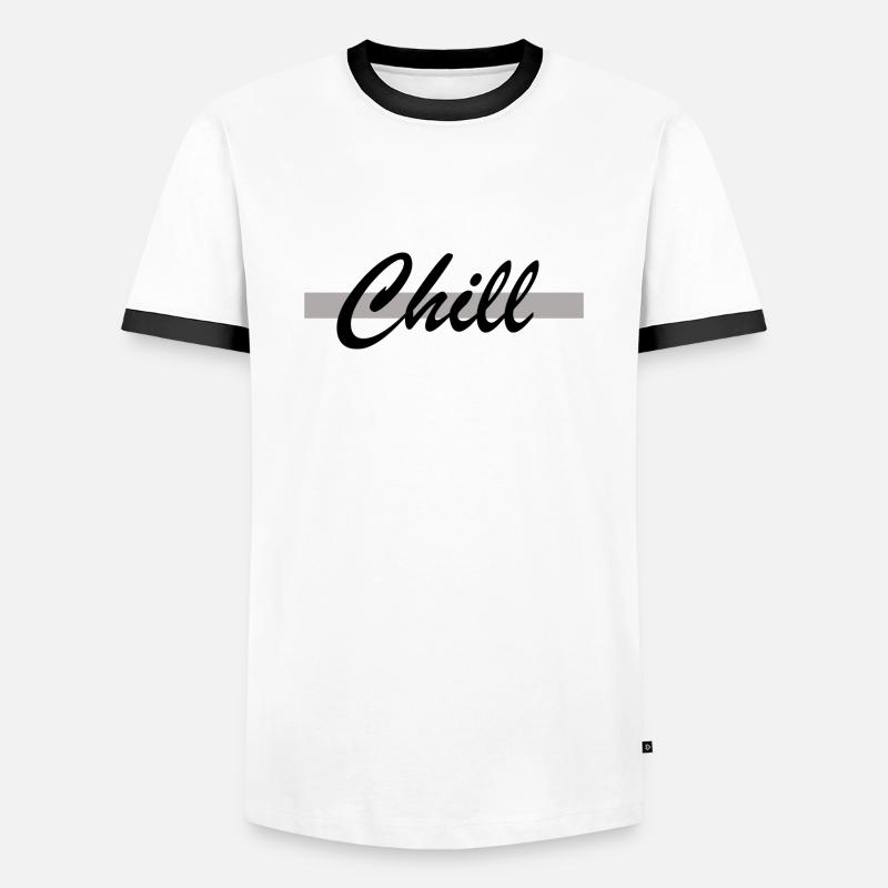 Chill doch - Männer Kontrast-T-Shirt - Weiß/Schwarz