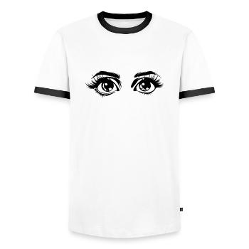 Eye Eyes Ophthalmologist - Men's Ringer Shirt - white/black - Front - AI Model Female 172 light (172cm) & AI Model Male 178 dark (178cm)