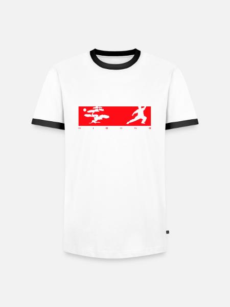 Qigong Bonsai - Men's Ringer Shirt - white/black