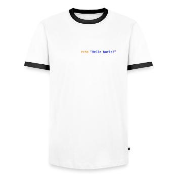 Salut tout le monde! Cogner - T-shirt contrasté Homme - blanc/noir - Devant - AI Model Female 172 light (172cm) & AI Model Male 178 dark (178cm)