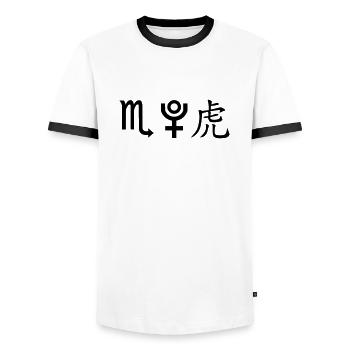 Scorpion Pluton Tigre - T-shirt contrasté Homme - blanc/noir - Devant - AI Model Female 172 light (172cm) & AI Model Male 178 dark (178cm)