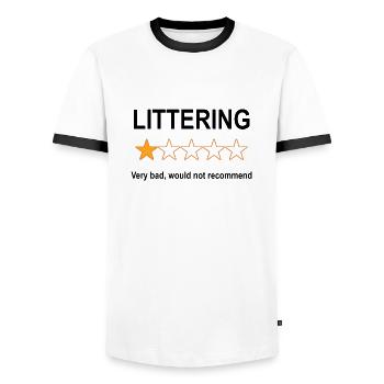 Examen anti-pollution 1 étoile - T-shirt contrasté Homme - blanc/noir - Devant - AI Model Female 172 light (172cm) & AI Model Male 178 dark (178cm)