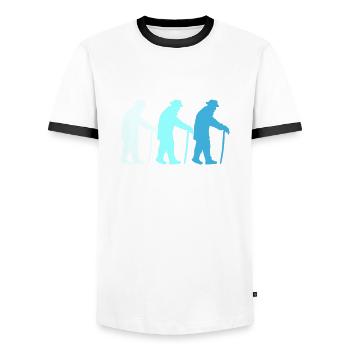 Three Grandpas Retired Age Men Team Silhouette - Men's Ringer Shirt - white/black - Front - AI Model Female 172 light (172cm) & AI Model Male 178 dark (178cm)