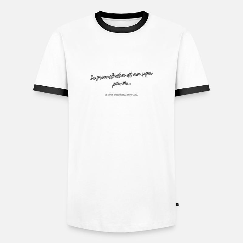 Procrastination - Men's Ringer Shirt - white/black