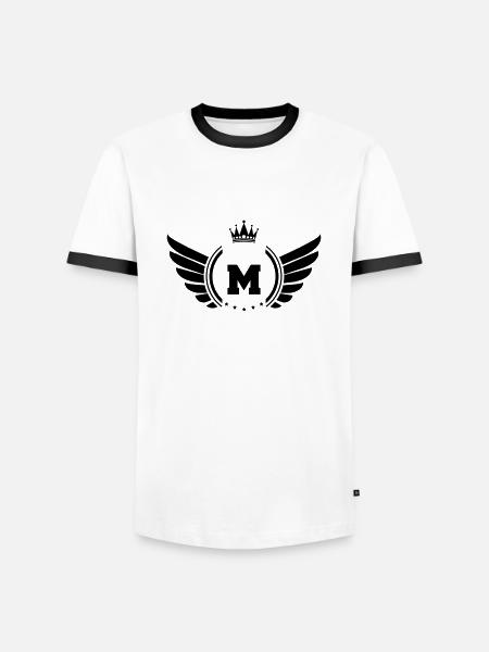 wappen M - Männer Kontrast-T-Shirt - Weiß/Schwarz