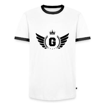 wappen g - Männer Kontrast-T-Shirt - Weiß/Schwarz - Vorne - AI Model Female 172 light (172cm) & AI Model Male 178 dark (178cm)