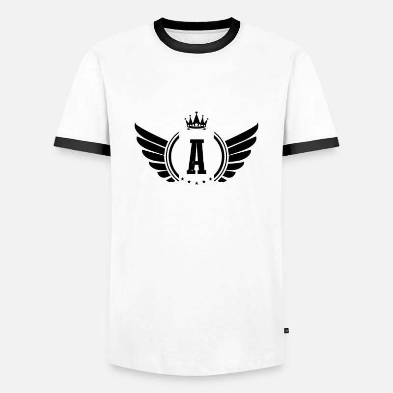 wappen a - Männer Kontrast-T-Shirt - Weiß/Schwarz