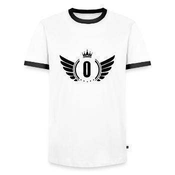 Coat of arms - Men's Ringer Shirt - white/black - Front - AI Model Female 172 light (172cm) & AI Model Male 178 dark (178cm)