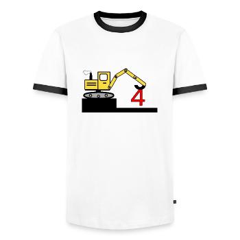 Excavatrice - T-shirt contrasté Homme - blanc/noir - Devant - AI Model Female 172 light (172cm) & AI Model Male 178 dark (178cm)