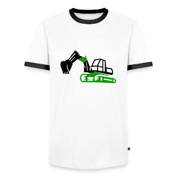 Excavatrice - T-shirt contrasté Homme - blanc/noir - Devant - AI Model Female 172 light (172cm) & AI Model Male 178 dark (178cm)