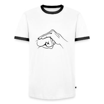 Poing de la main - T-shirt contrasté Homme - blanc/noir - Devant - AI Model Female 172 light (172cm) & AI Model Male 178 dark (178cm)