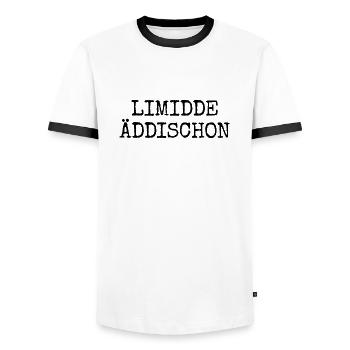 Limidde Äddischon - Berliner Edition für Berliner - Männer Kontrast-T-Shirt - Weiß/Schwarz - Vorne - AI Model Female 172 light (172cm) & AI Model Male 178 dark (178cm)