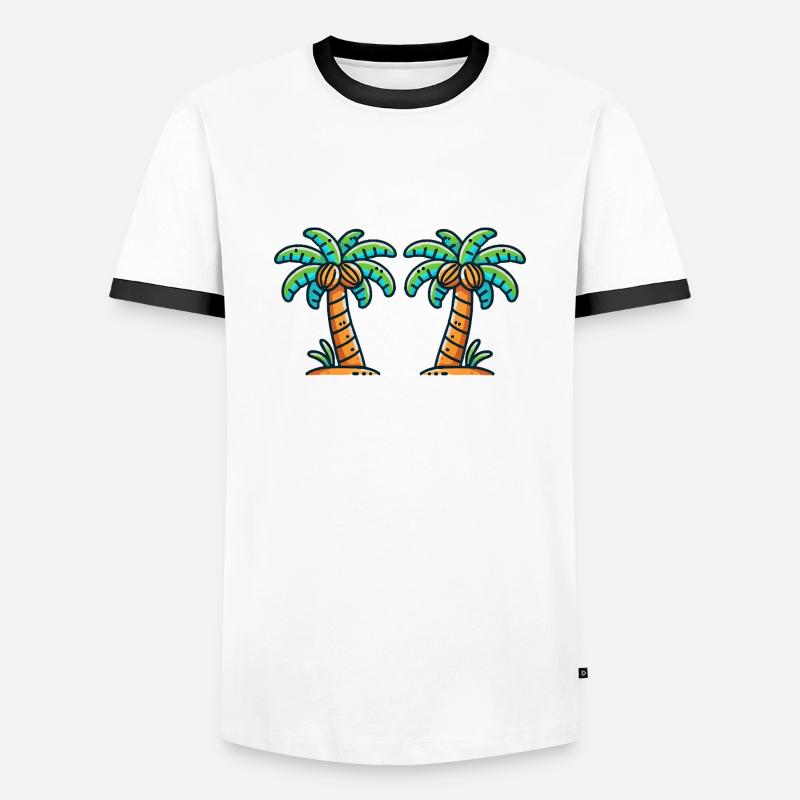 Palm trees - Men's Ringer Shirt - white/black