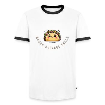Nacho Average Snack – Funny Taco Shirt - Men's Ringer Shirt - white/black - Front - AI Model Female 172 light (172cm) & AI Model Male 178 dark (178cm)