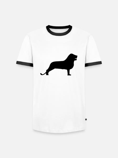 Braunschweiger Löwe - Männer Kontrast-T-Shirt - Weiß/Schwarz