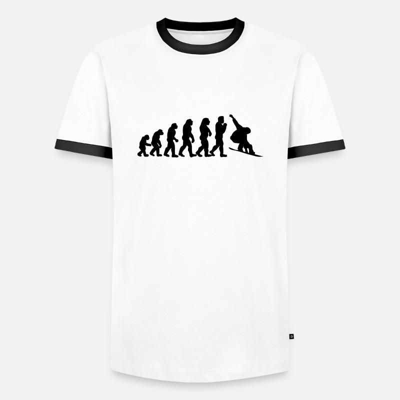 snowboard evolution - Men's Ringer Shirt - white/black