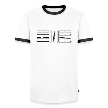 best dad ever cool text love dad best world dad - Men's Ringer Shirt - white/black - Front - AI Model Female 172 light (172cm) & AI Model Male 178 dark (178cm)