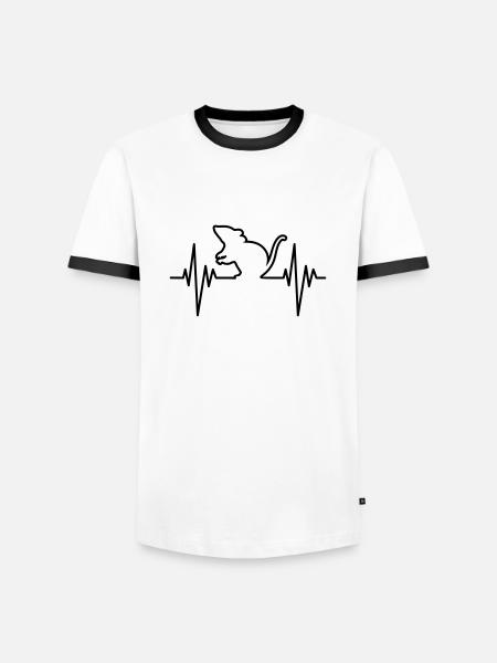 Mouse Pulse - Männer Kontrast-T-Shirt - Weiß/Schwarz