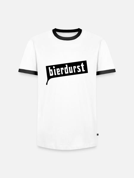 BIERDURST! - Männer Kontrast-T-Shirt - Weiß/Schwarz